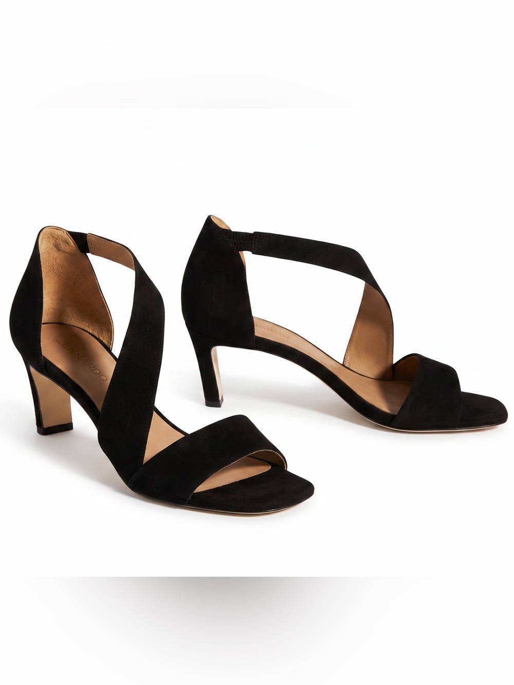 Bernardo Camille Heels in Black Kid Suede Leather Heel Anthropologie Women’s 7.5